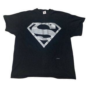 Vtg 1997 Superman DC Comics T-Shirt Size XXL 2XL Superhero Black Silver